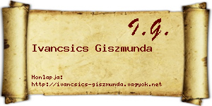 Ivancsics Giszmunda névjegykártya