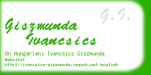 giszmunda ivancsics business card